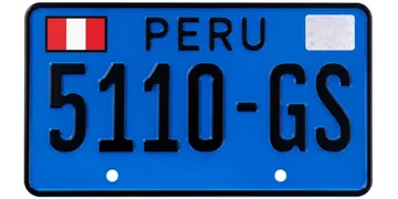 Placa azul de moto Perú