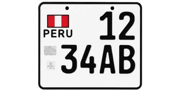 Placa blanca de moto Perú